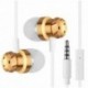 fehér 3,5 mm-es fülbe sztereó fejhallgató fülhallgató Super Bass Music Earbuds fülhallgató mikrofonnal