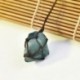 * 2 Természetes turmalin medál nyaklánc kristály gem minta kézzel szőtt Jet Stone