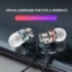 Fekete C típusú USB-C fülhallgató fülhallgató fülhallgató fülhallgatóval