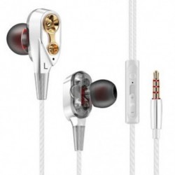 fehér 7D HIFI fülhallgató fülhallgató fejhallgató Dual Dynamaic meghajtó Super Bass sztereó fejhallgató