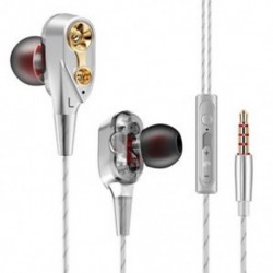 Ezüst 7D HIFI fülhallgató fülhallgató fejhallgató Dual Dynamaic meghajtó Super Bass sztereó fejhallgató