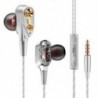 Ezüst 7D HIFI fülhallgató fülhallgató fejhallgató Dual Dynamaic meghajtó Super Bass sztereó fejhallgató