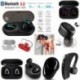 * 5 fekete (Bluetooth 4.1) Vezeték nélküli Bluetooth Earbuds w / Mic True Bass ikrek Stereo In-Ear fülhallgató