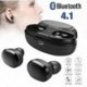 * 5 fekete (Bluetooth 4.1) Vezeték nélküli Bluetooth Earbuds w / Mic True Bass ikrek Stereo In-Ear fülhallgató
