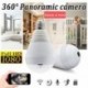 SPY rejtett mini biztonsági IP kamera 360 ° -os panoráma 1080P Wifi vezeték nélküli villanykörte