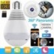 SPY rejtett mini biztonsági IP kamera 360 ° -os panoráma 1080P Wifi vezeték nélküli villanykörte