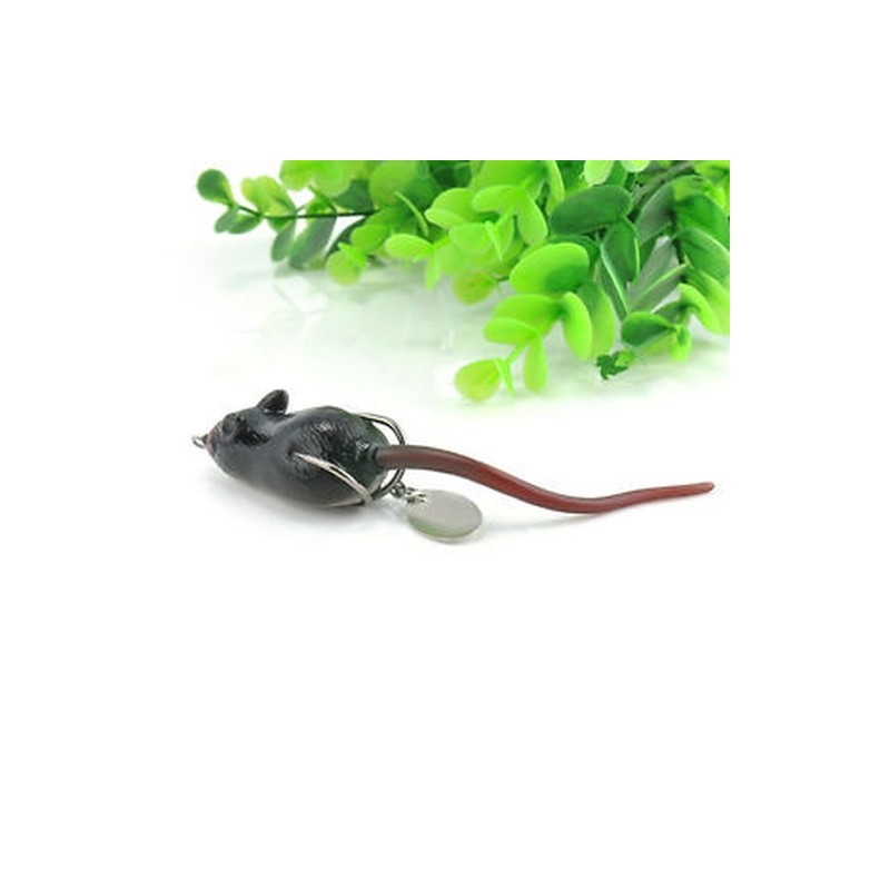 1PCS fekete gumi egér 5,5 cm Horgász csalik Crankbaits horogok Garnélarák  Minnow Frog Fish Baits