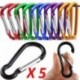 5X alumínium D-gyűrű karabiner kulcslánc csipesz Snap Hook Karabiner kemping kulcstartó