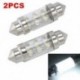 2X 6 LED Pure White Car Festoon belső Dome C5W könnyű lámpa izzó 36mm DC 12V