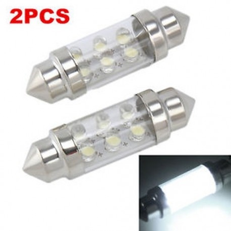 2X 6 LED Pure White Car Festoon belső Dome C5W könnyű lámpa izzó 36mm DC 12V