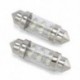 2X 6 LED Pure White Car Festoon belső Dome C5W könnyű lámpa izzó 36mm DC 12V