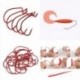 2 * (3,3 * 1,5 cm) 20db acél széles féreghorog akasztóhúzó horgos kampók a puha csípős csalik számára