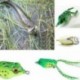 1PC véletlenszerű 5db halászati csalik Nagy béka Topwater Crankbait horog Bass zsákmány eszköz