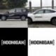Fekete Hoonigan Ken Block Drift JDM autós matricák matricák motorkerékpárhoz AUTO 19 * 4cm