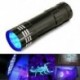 9 LED Mini alumínium UV ultraibolya zseblámpa Blacklight fáklya fény lámpa fekete