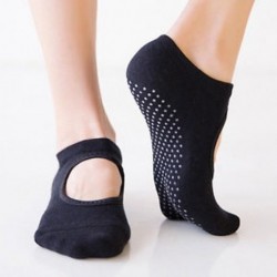 Fekete Női divat pamut zokni jóga barre zokni csúszásmentes skid barre pilates balett