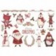 * 4 Karácsonyi Elk / Hóember / Santa Claus Uncut matricák DIY tervező napló album dekoráció