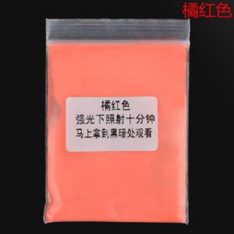 Narancsvörös 10g fényes fényes fényes fény a sötét por izzó pigmentben