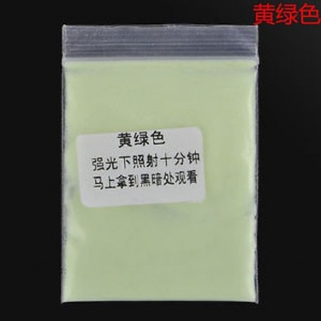 Sárga zöld 10g fényes fényes fényes fény a sötét por izzó pigmentben