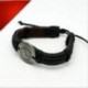 Barna Vintage férfi Yin és yang Wrap bőr Infinity Charm karkötő Retro ékszer ajándék