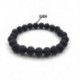 * 35 8mm Férfi természetes láva rock drágakő gyöngy karkötő Buddha fej Charm gyöngyös karkötő