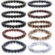 * 35 8mm Férfi természetes láva rock drágakő gyöngy karkötő Buddha fej Charm gyöngyös karkötő