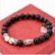 * 35 8mm Férfi természetes láva rock drágakő gyöngy karkötő Buddha fej Charm gyöngyös karkötő