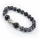* 35 8mm Férfi természetes láva rock drágakő gyöngy karkötő Buddha fej Charm gyöngyös karkötő