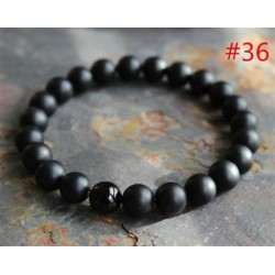 * 36 Férfi természetes láva rock drágakő gyöngy karkötő Buddha fej Charm gyöngyös karkötő