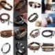 28 * Men&*39 s Vintage fonott bőr csukló karkötő Retro Bangle karszalag mandzsetta ékszerek