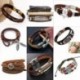 28 * Men&*39 s Vintage fonott bőr csukló karkötő Retro Bangle karszalag mandzsetta ékszerek