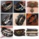 28 * Men&*39 s Vintage fonott bőr csukló karkötő Retro Bangle karszalag mandzsetta ékszerek
