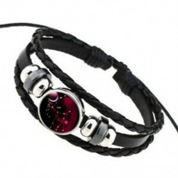* 3 Szűz Pár férfi nők 12 csillagképek Horoszkóp bőr karkötő Bangle