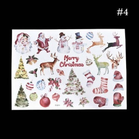 * 4 Santa Claus / Elk / Hóember Karácsonyi Uncut matricák DIY Planner Diary Album Decor