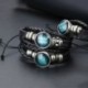 * 2 Szűz 12 Csillagképek Horoszkóp Unisex Pár Bőr Bangle karkötő