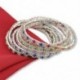 Rózsaszín Elegáns női Stretch strasszos kristály ezüst esküvői menyasszonyi tenisz karkötő