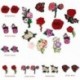 11PCS Rózsa Virágkészlet DIY hímzett vas varrni a javítás ruhák szövet matrica jelvény ruhák applique