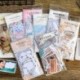 45 db / doboz DIY Naptár Scrapbook Album napló Könyv Decor papír tervező matrica kézműves JP