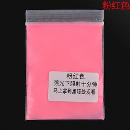 Rózsaszín 10g fény a sötét akril fényes por világos pigment graffiti fél DIY