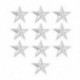 Ezüst 10Pcs / Set Star hímzés varrni vasalat a javítás jelvény ruhák Applique táska szövet