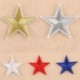 Ezüst 10Pcs / Set Star hímzés varrni vasalat a javítás jelvény ruhák Applique táska szövet