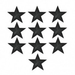 Fekete 10Pcs / Set Star hímzés varrni vasalat a javítás jelvény ruhák Applique táska szövet