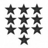 Fekete 10Pcs / Set Star hímzés varrni vasalat a javítás jelvény ruhák Applique táska szövet