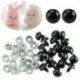 8mm 100Pcs 6-12mm fekete műanyag biztonsági szemek mackó baba állati bábra