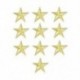 10PCS Gold Star Hímzett varrott vas A javítások jelvénye szövet táska ruházat Alkalmazott kézműves transzfer
