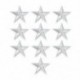 10PCS Silver Star Hímzett varrott vas A javítások jelvénye szövet táska ruházat Alkalmazott kézműves transzfer