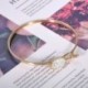 Arany   fehér Női elegáns aranyozott kristály geometriai karkötő Charm mandzsetta karperec ékszerek