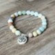 Amazonit Buddha Unisex matt Amazonite kő OM Lotus Buddha jóga karkötő Chakra Mala gyöngyök