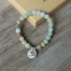 Amazonit Buddha Férfi női matt Amazonite kő OM Lotus Buddha jóga Chakra Mala gyöngyök karkötők