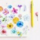 A7 45PCS DIY Scrapbooking Virág matricák Dekorációs papíráru ellátási napló